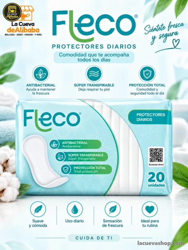 Protectores diarios Fleco — paquete de 20