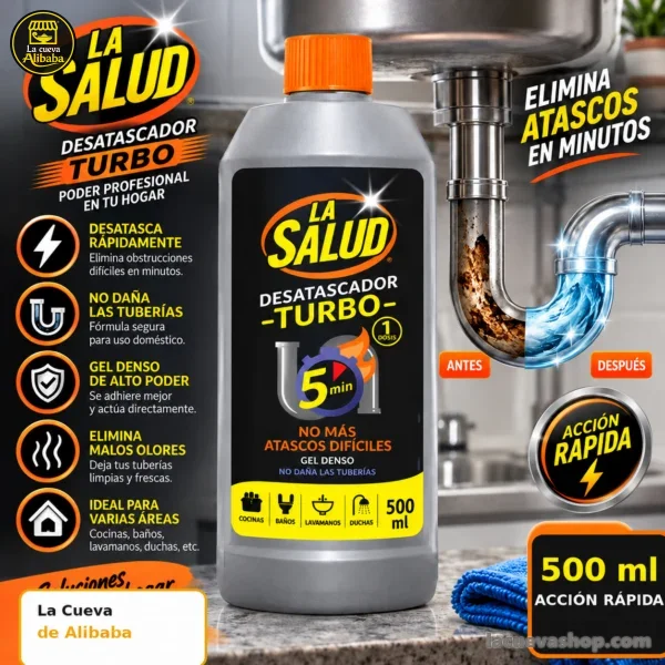 2cddc83b-7cab-4b11-aaf9-392056ba9092 Desatascador Turbo La Salud 500 ml — acción rápida