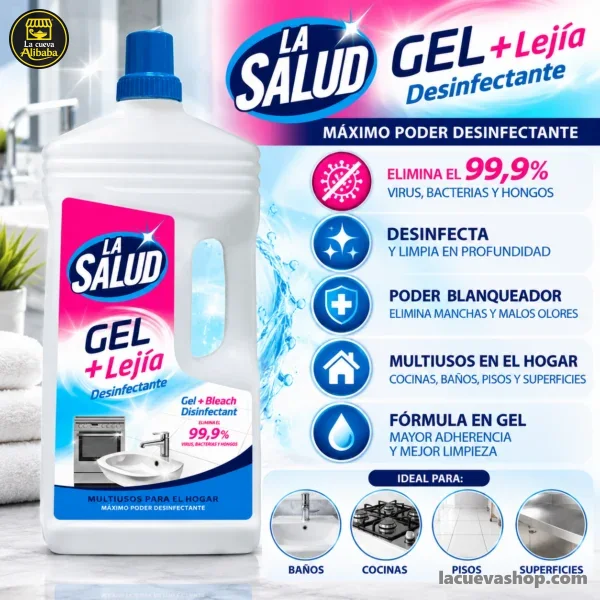 3d26e492-5b45-43e3-b18d-83cd9e0b22c5 Limpiahogar La Salud gel con lejía desinfectante 1,5 litros