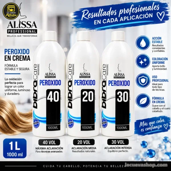 40c73357-d060-41ea-a0f0-24ea5bf1f3c1 Peróxido en crema BibraCare 1 litro — 20, 30 o 40 volúmenes