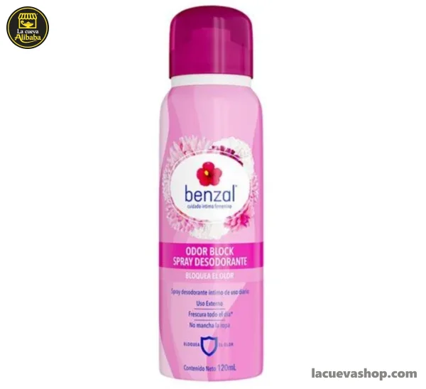 Spray íntimo Benzal 120 ml — bloquea el olor o frescura delicada