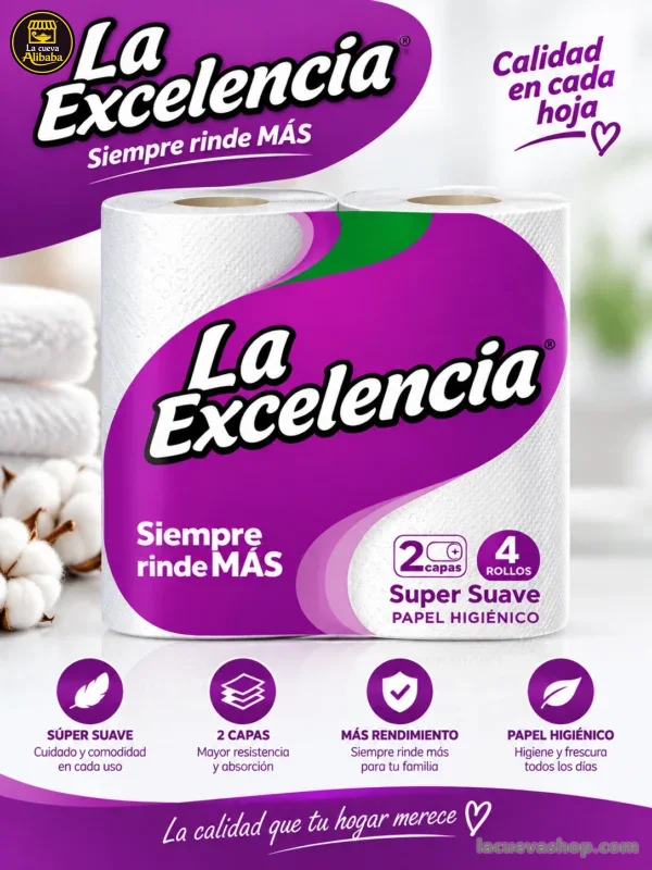 Papel sanitario La Excelencia — papel higiénico, 4 rollos
