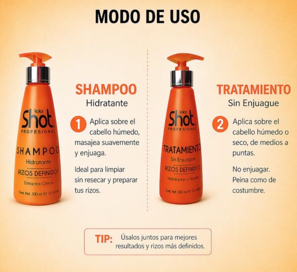 Version 1.0.0 Set Shampoo y Tratamiento Shot Rizos 300 ml