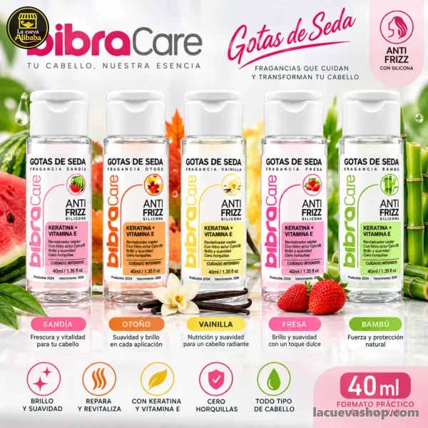 Silicona capilar BibraCare anti frizz 40 ml