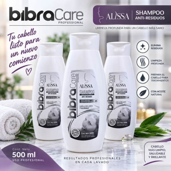 94623c4e-119e-42de-9462-73990a452b1c Shampoo antirresiduos BibraCare 500 ml — limpieza profunda