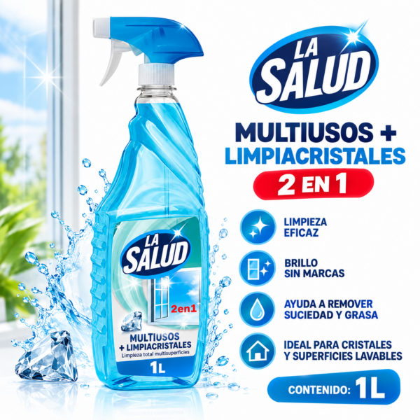 Limpia Cristales La Salud 2 en 1 1 litro