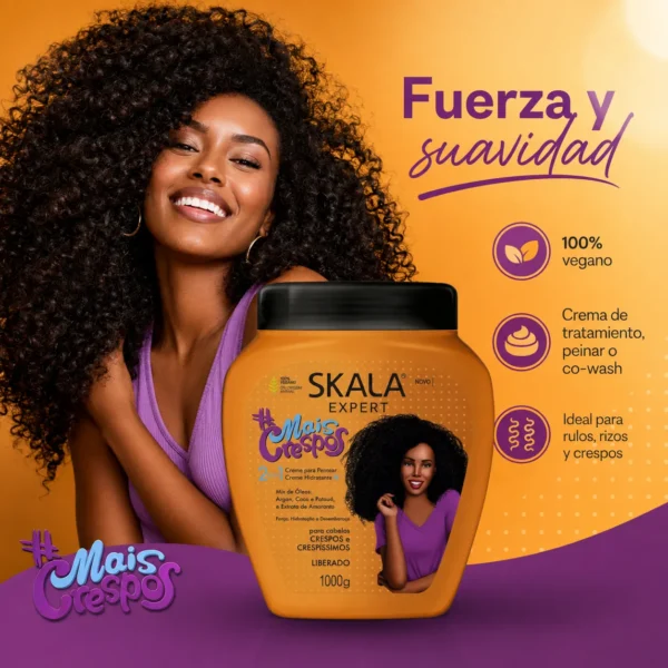Crema-de-Tratamiento-Skala-Expert-Mais-Crespos-1000-g-2 Tratamiento Skala Mais Crespos 1 kg — pelo crespo