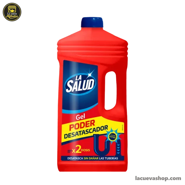 LA-SALUD-DESATASCADOR-1L-NUEVO-DISENO Desatascador de tuberías La Salud 1 litro — 2 usos