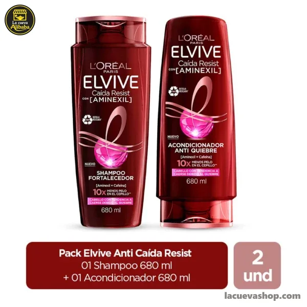 PACKCP165L Set shampoo y acondicionador L'Oréal contra la caída 680 ml