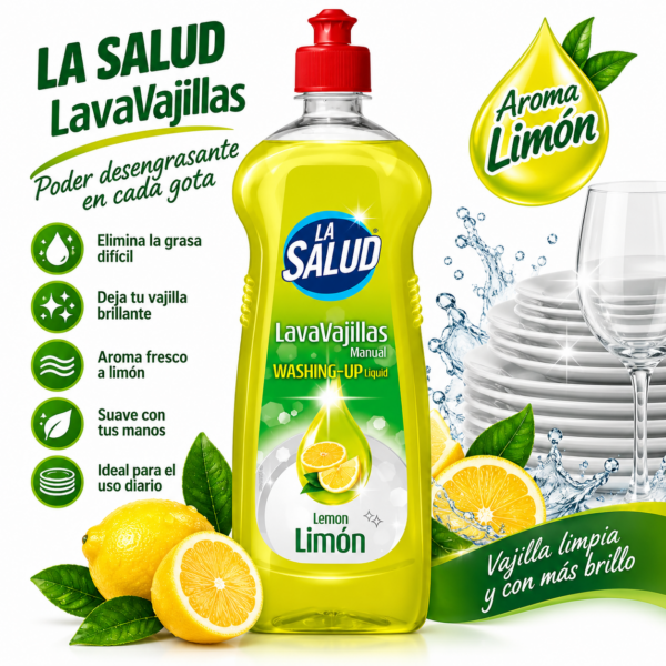 Lavavajillas La Salud Limón 1 litro