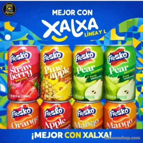 Jugo Fresko en lata 330 ml — fresa, frutas, manzana o piña