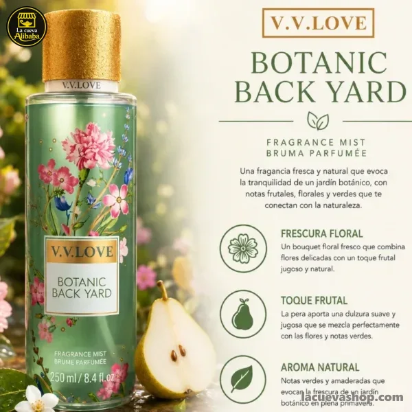 img (4) Colonia V.V.Love 250 ml — Botanic Back Yard, La La Moon, Sweet Wild Flower o Warm Garden