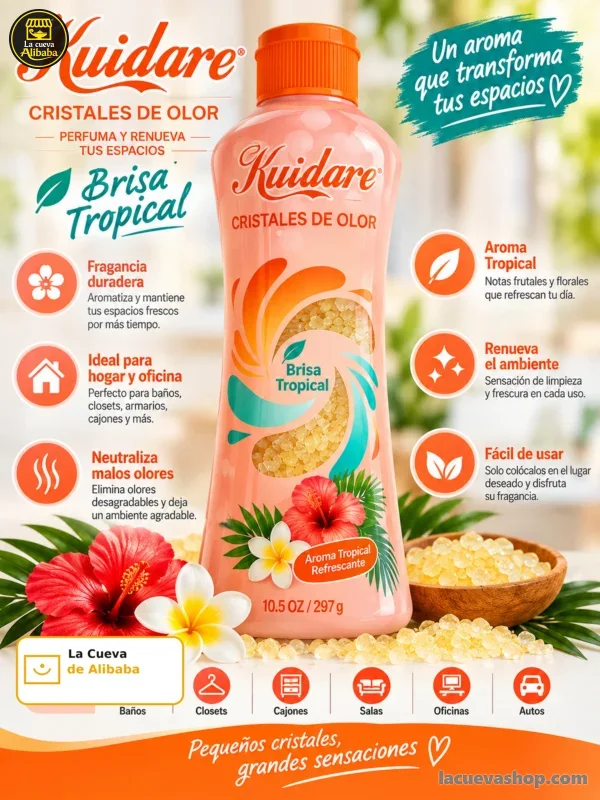 Cristales aromáticos Kuidare Brisa Tropical 297 g — ambientador