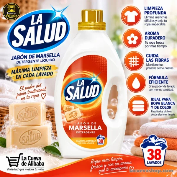 Detergente líquido para ropa La Salud Marsella 2,65 litros
