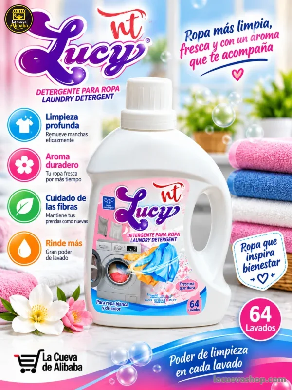 lucy_detergente_64_lavados_12MP_3x4_menos_2MB Detergente líquido para ropa NT Lucy — galón de 3,78 litros