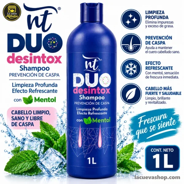 Shampoo anticaspa NT con mentol 1 litro
