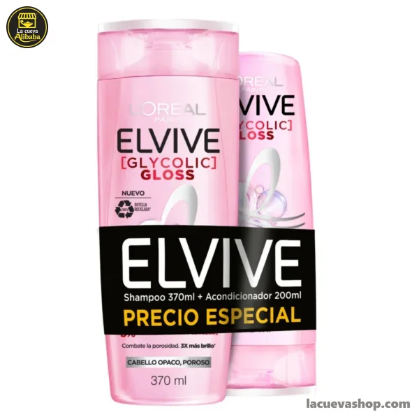 pack-l-oreal-paris-elvive-glycolic-gloss-shampoo-370ml-acondicionador-200ml-pack-l-oreal-paris-elvive-glycolic-gloss-shampoo-370ml-acondicionador-200ml Set shampoo y acondicionador L'Oréal Elvive 370 ml