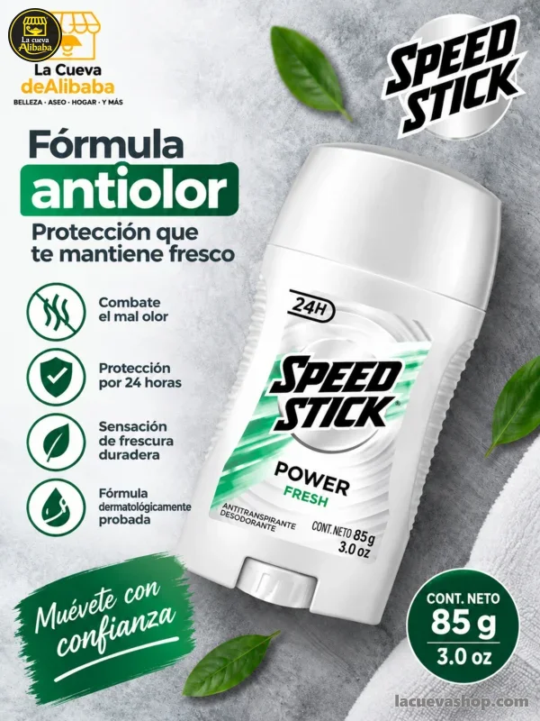 speed_stick_85g_3oz_12MP_3x4_menos_2MB Desodorante en barra Speed Stick Power Fresh de hombre 85 g