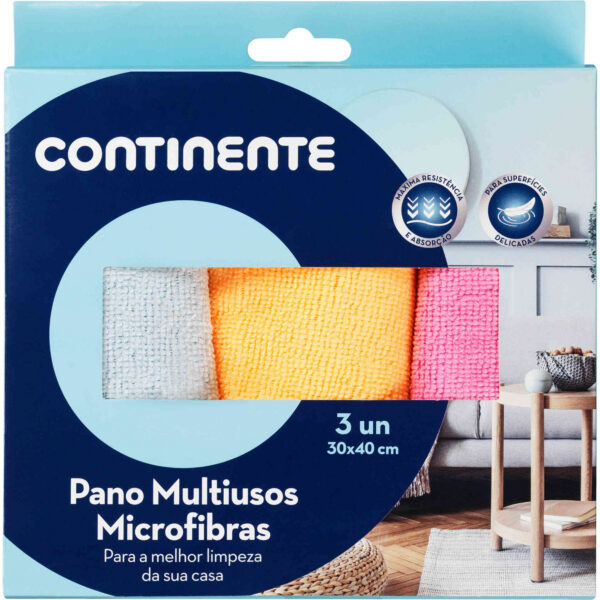 Paños Multiusos Microfibras CONTINENTE 3u