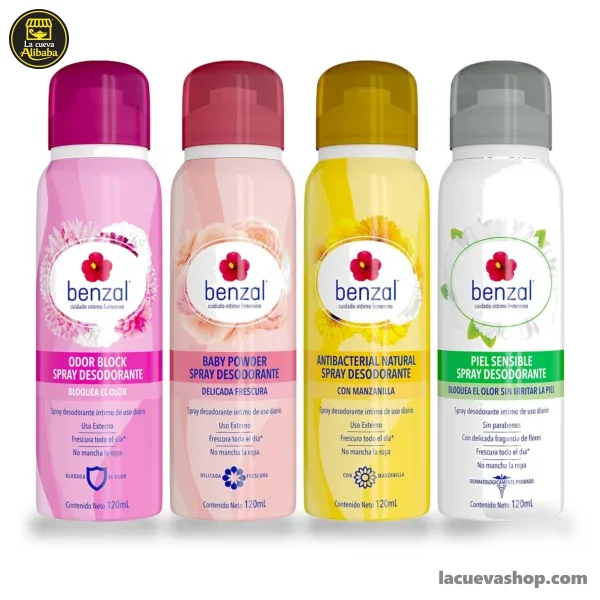 Spray íntimo Benzal 120 ml — bloquea el olor o frescura delicada