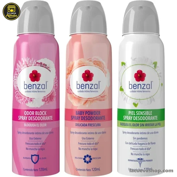 Spray íntimo Benzal 120 ml — bloquea el olor o frescura delicada