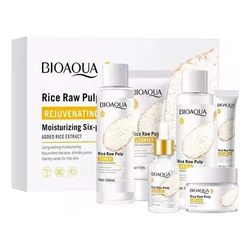 Set facial BioAqua de arroz — 6 piezas