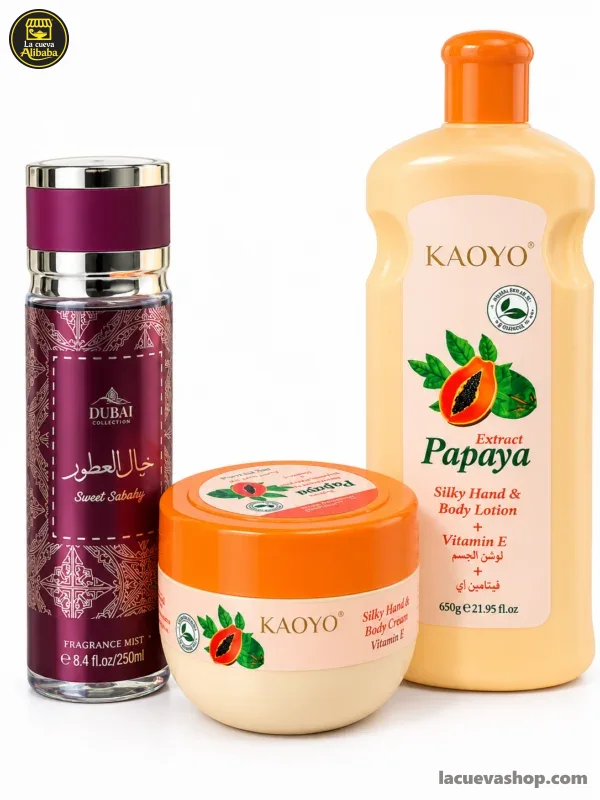 b6ca9565-cbe8-45cc-bd70-089859cc812f Combo papaya: crema corporal, exfoliante y colonia Sweet Serenity